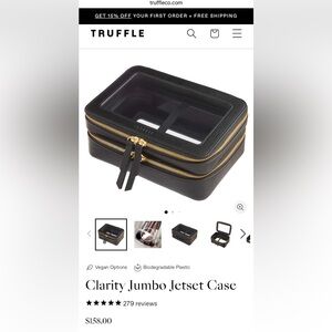 NWT! TRUFFLE Company Clarity Jumbo Jetset Case Black
